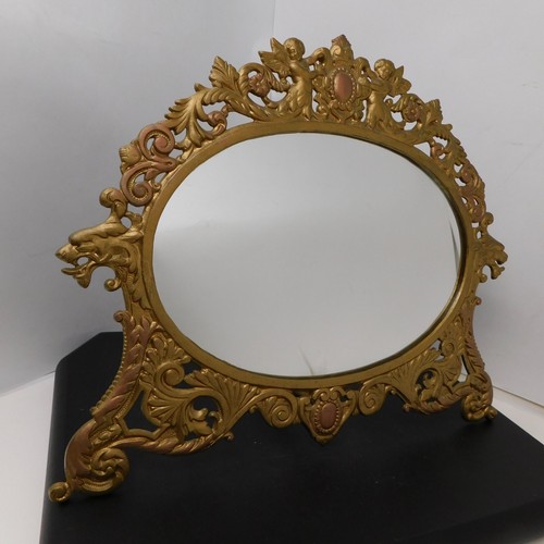 National brass table - table, mirror