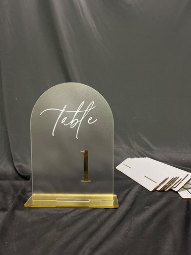 Frosted acrylic arch - acrylic, table