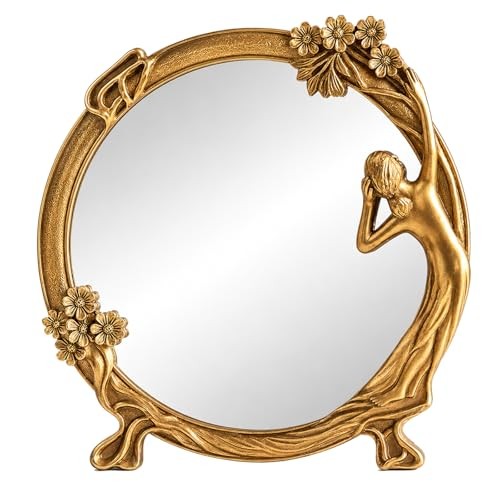 Vintage gold mirror desk decor - vintage,